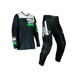 KIT CALCA CAMISA LEATT MOTO 35 RIDE PRETO BRANCO