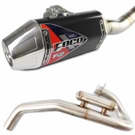ESCAPAMENTO CRF250F COMPLETO STRONG F2 PRETO ALTO BRILHO FOCO RACING