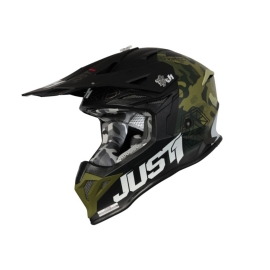 CAPACETE JUST1 J39 KINETIC CAMO GREEN ARMY BLACK MATTE