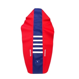 CAPA BANCO CRF450R 13/16 CRF250R 14/17 P3 VERMELHA CENTRO AZUL TIRAS BRANCAS PV INDUSTRIES