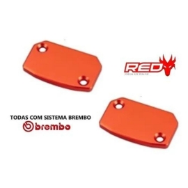 KIT TAMPAS RESERVATORIO FREIO / EMBREAGEM KTM BREMBO RED DRAGON