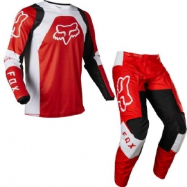 KIT CALCA  CAMISA FOX 180 LUX VERMELHO
