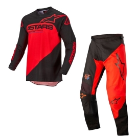 KIT CALCA CAMISA ALPINESTARS RACER SUPERMATIC 22 PRETO VERMELHO