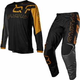 KIT CALCA CAMISA FOX 180 SKEW PRETO