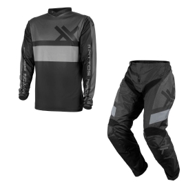 KIT CALCA CAMISA MATTOS RACING INFANTIL ASSIMILATE CINZA PRETO