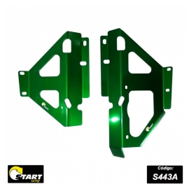PROTETOR RADIADOR KXF450 19/21 KXF250 / KX250X 21 LATERAL ALUMINIO VERDE START RACING