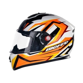 CAPACETE BIEFFE B 12 THUNDER BRANCO LARANJA