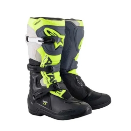 BOTA ALPINESTARS TECH 3 PRETO CINZA AMARELO FLUO