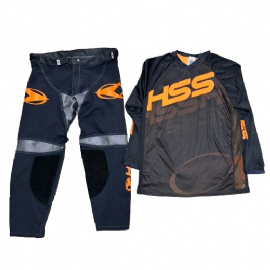 KIT CALCA CAMISA HSS ACTION 22 ELASTIC PRETO LARANJA