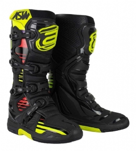 BOTA ASW ELEVATE PRETO AMARELO FLUO VERMELHO