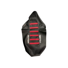 CAPA BANCO CRF230 / CRF250F PRETA TIRAS VERMELHAS HIBISCO