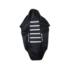 CAPA BANCO XR250 TORNADO PRETO TIRAS BRANCAS HIBISCO