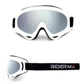 OCULOS RIDER MX SAVAGE BRANCO FOSCO LENTE ESPELHADA