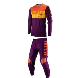 KIT CALCA CAMISA LEATT MOTO 45 LITE ROXO AMARELO