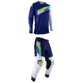 KIT CALCA CAMISA LEATT MOTO 45 LITE AZUL LIME