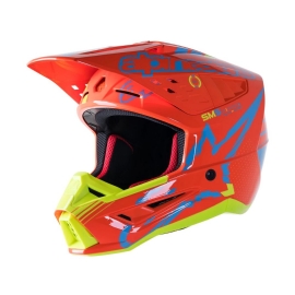 CAPACETE ALPINESTARS SM5 ACTION ORANGE FLUO CYAN YELLOW FLUO